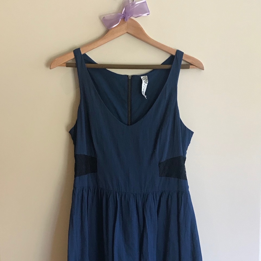 Free People Navy and Lace Dress